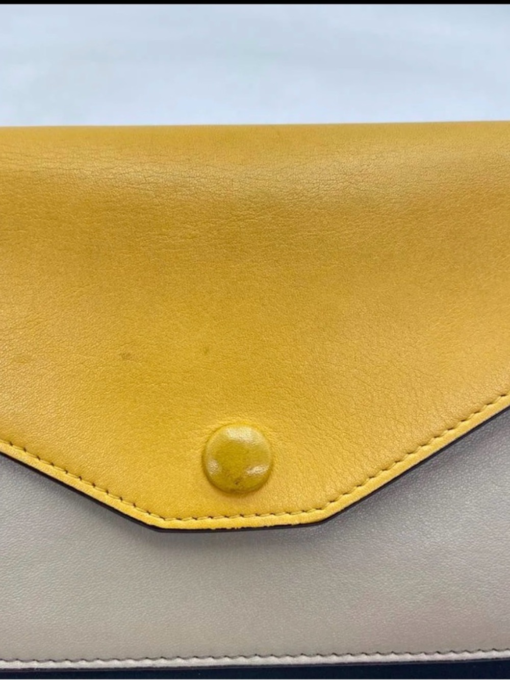 Authentic Celine Tricolor Leather Envelope Crossbody Bag in Yellow - Picture 5 of 7